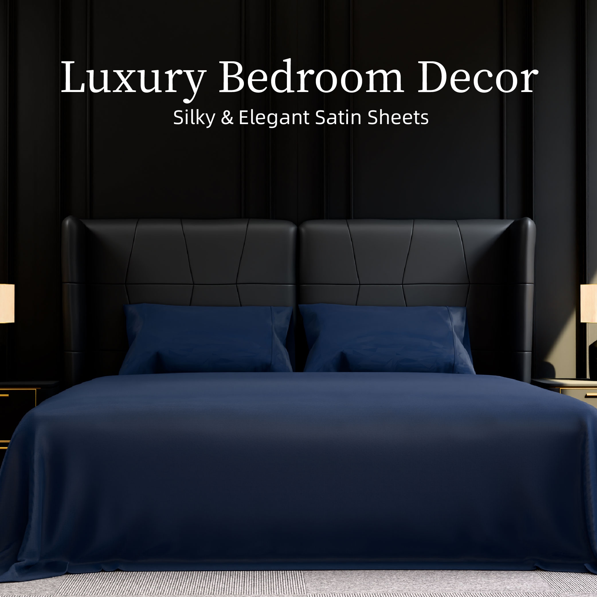 Bedding Queen Bed Sheets Set - 4 Piece Bedding - Brushed Microfiber - Shrinkage And Fade Resistant - Easy Care (Queen, Navy Blue)_voghion.com